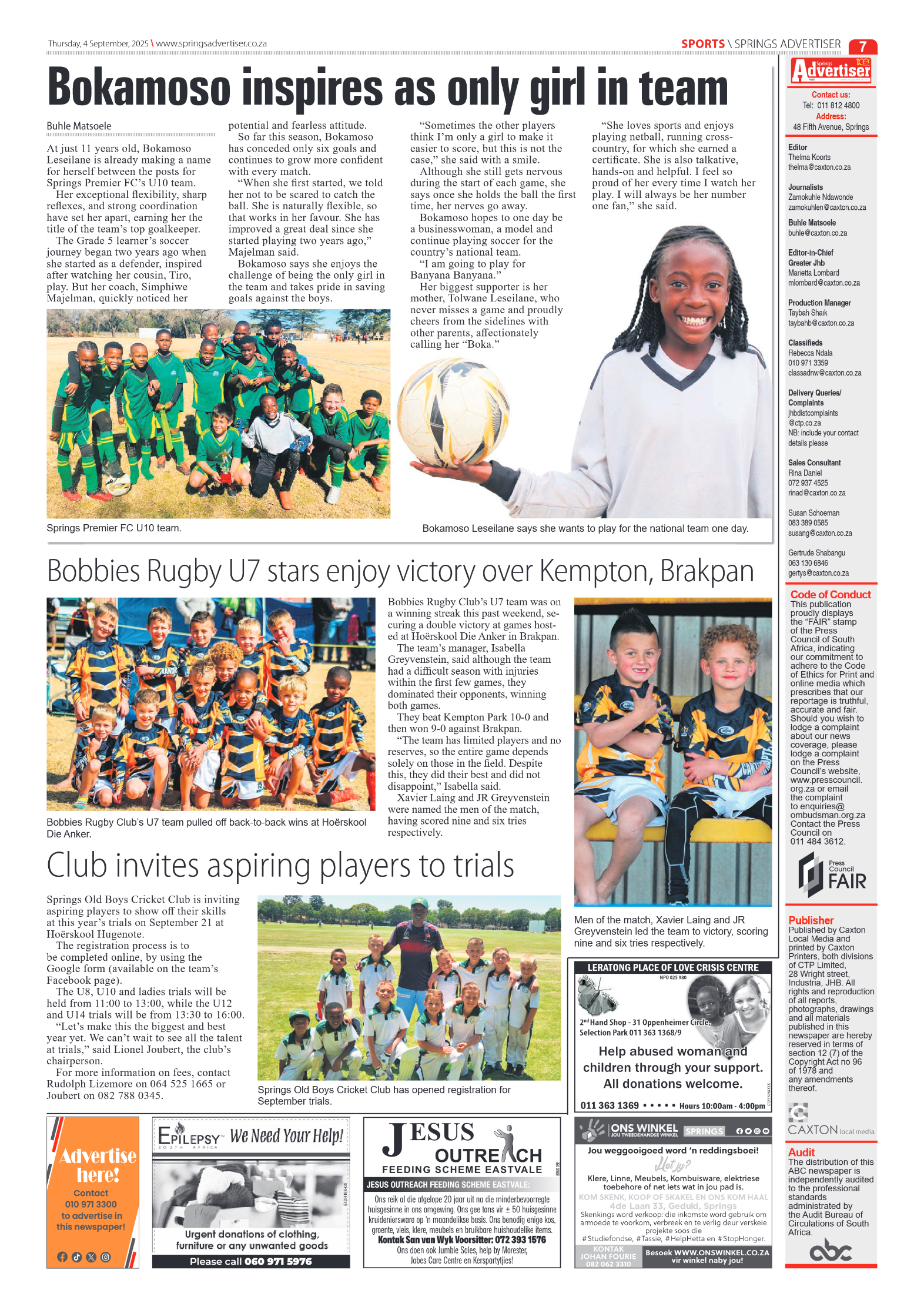Springs Advertiser 4 September 2025 page 7