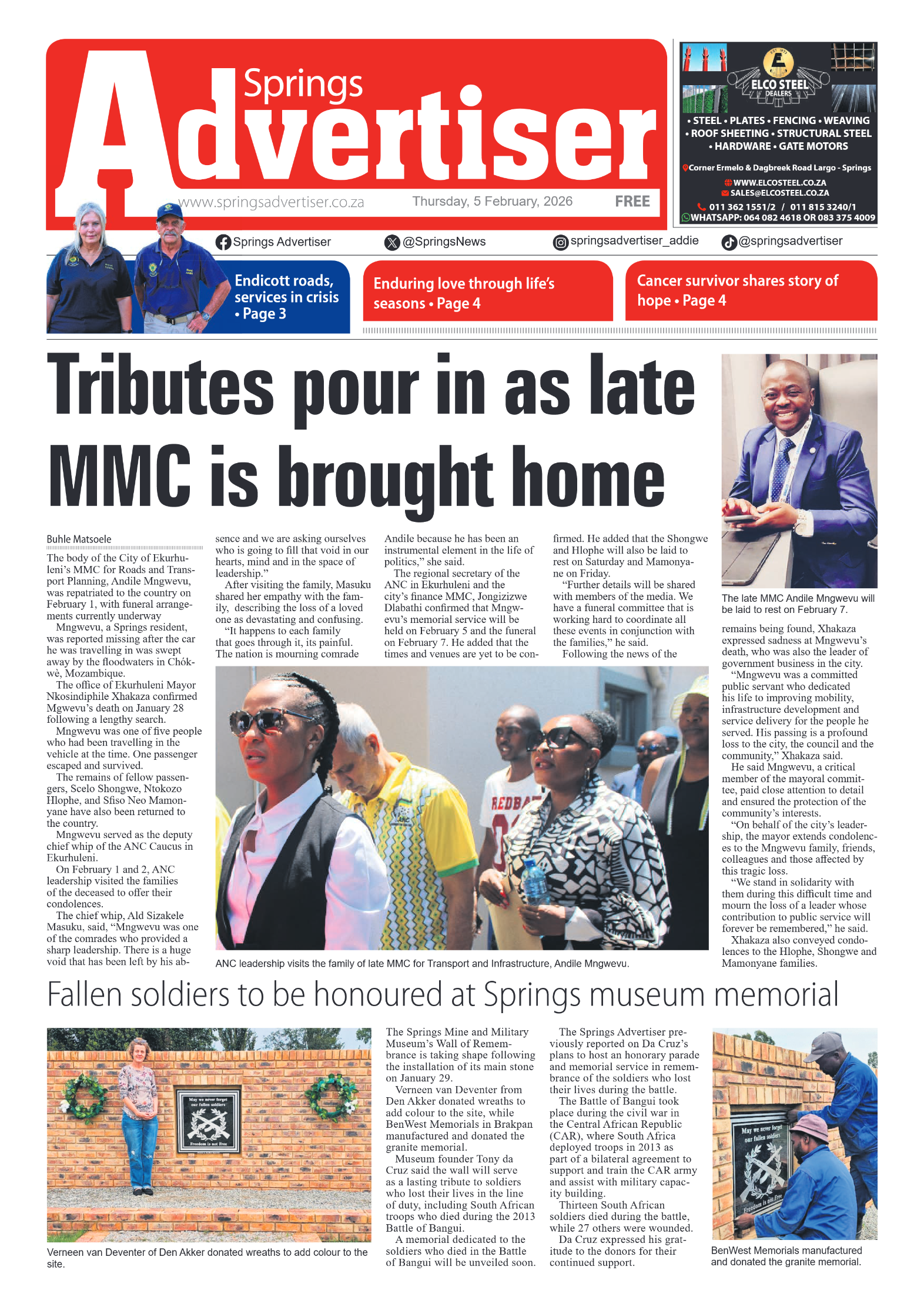 Springs Advertiser 5 February 2026 page 1