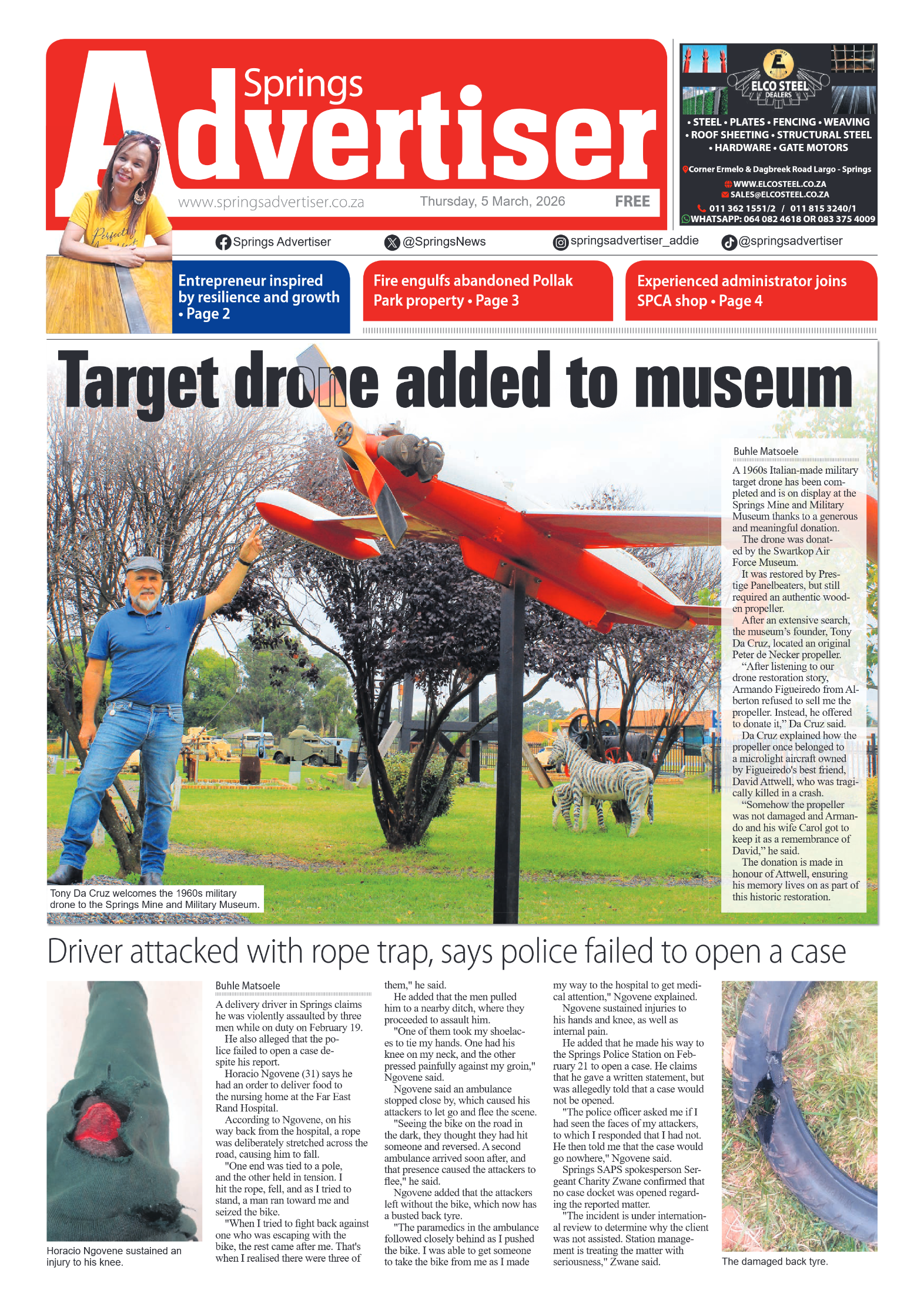 Springs Advertiser 5 March 2026 page 1