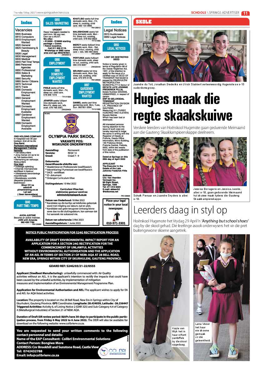 Springs Advertiser 5 May 2022 page 11