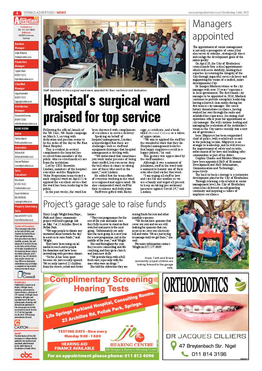 Springs Advertiser 5 May 2022 page 4