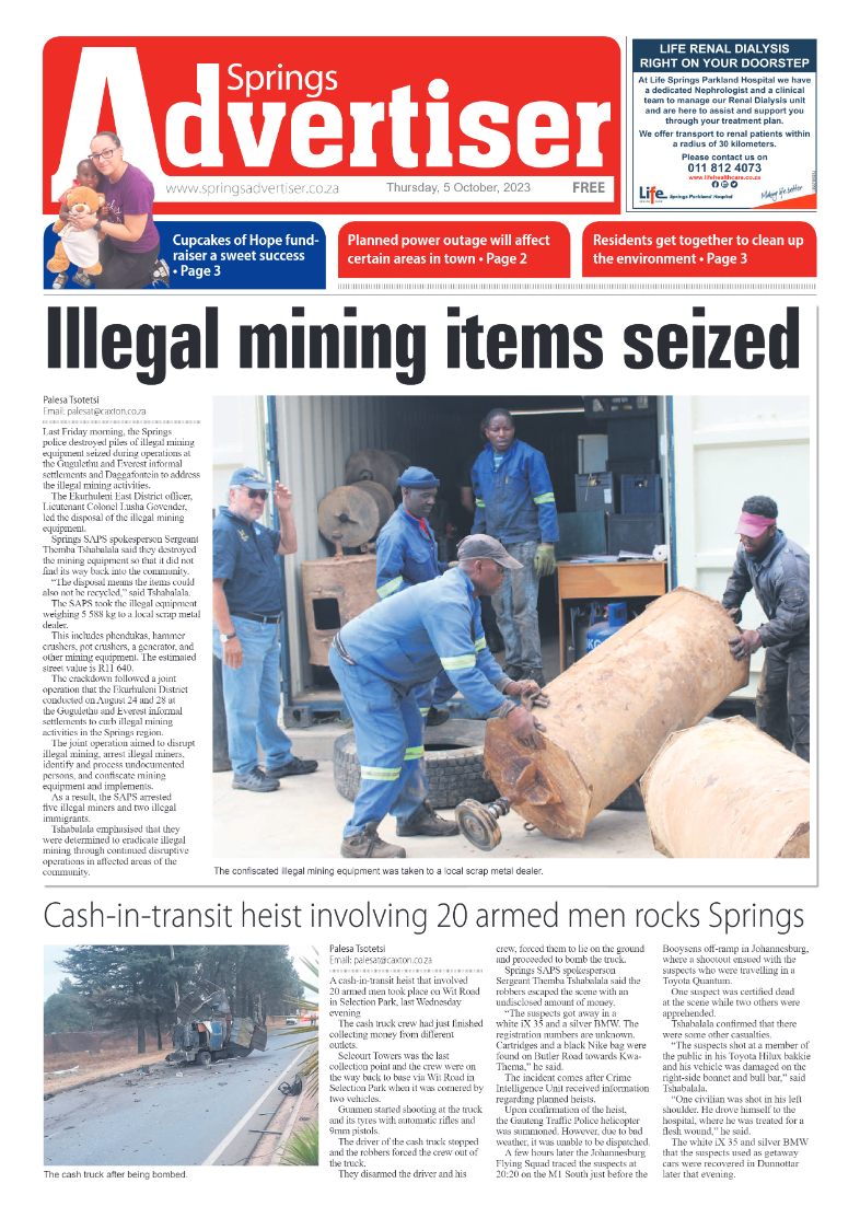 Springs Advertiser 5 October 2023 page 1