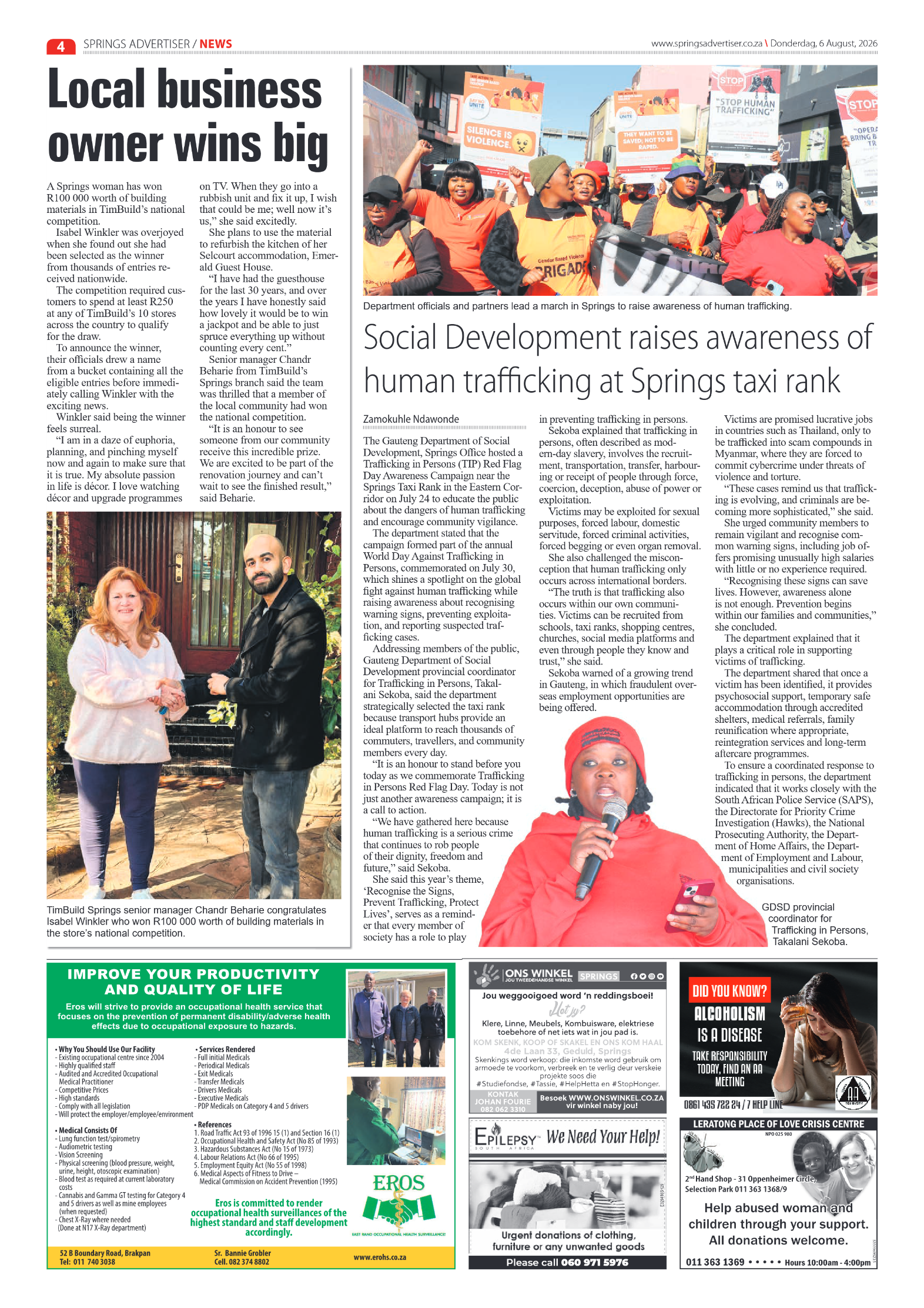 Springs Advertiser 6 August 2026 page 6