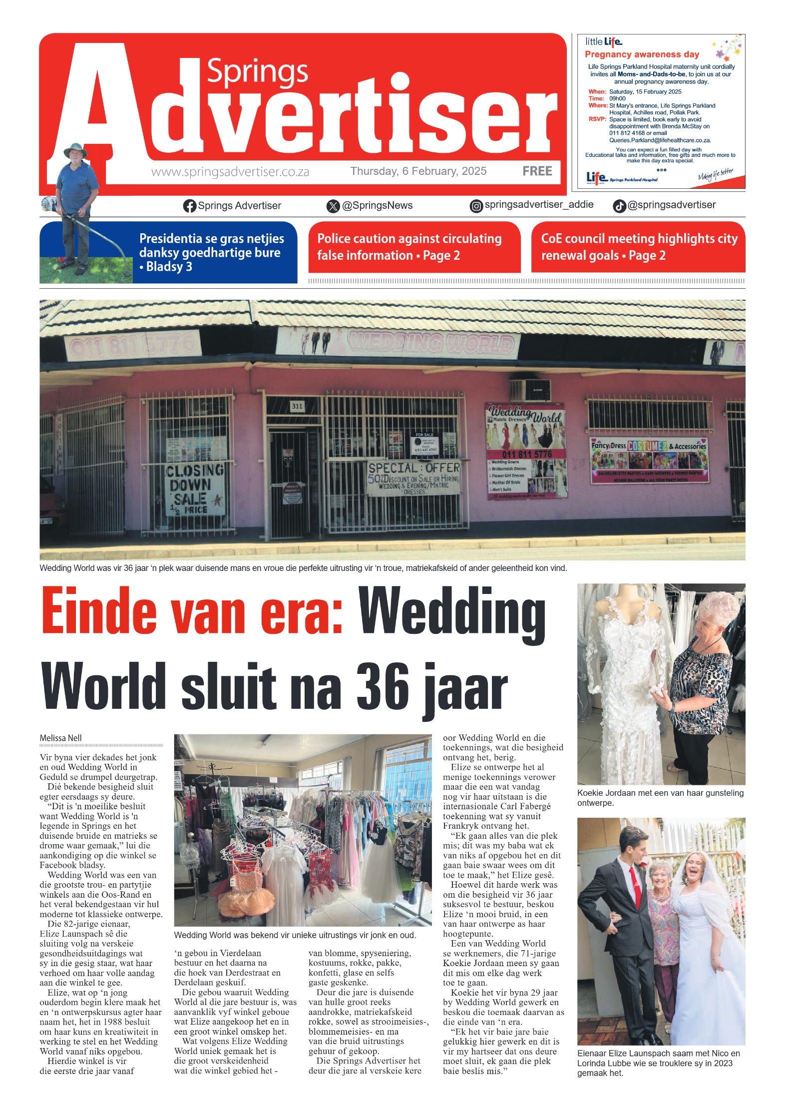 Springs Advertiser 6 February 2025 page 1