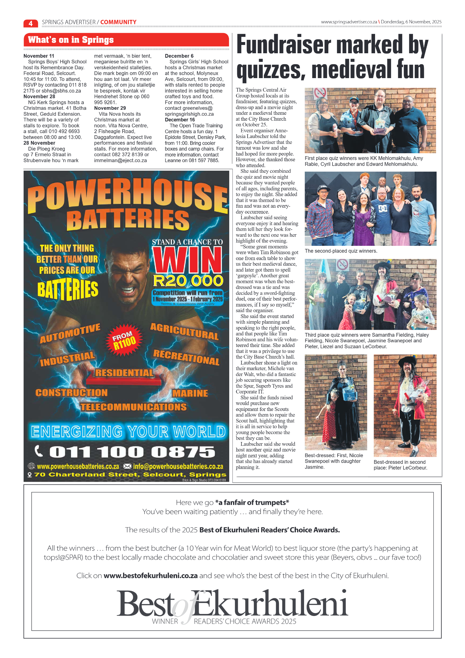 Springs Advertiser 6 November 2025 page 4