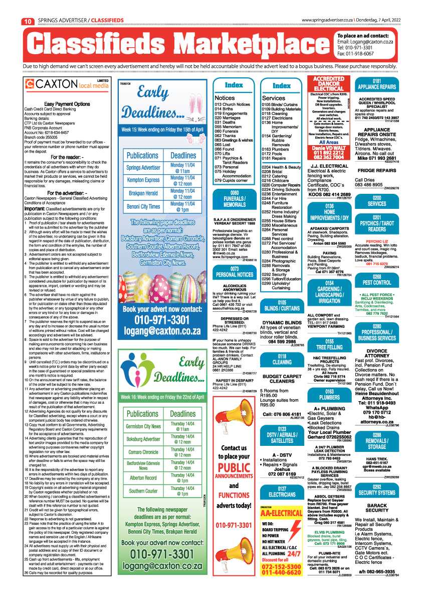 Springs Advertiser 7 April 2022 page 10