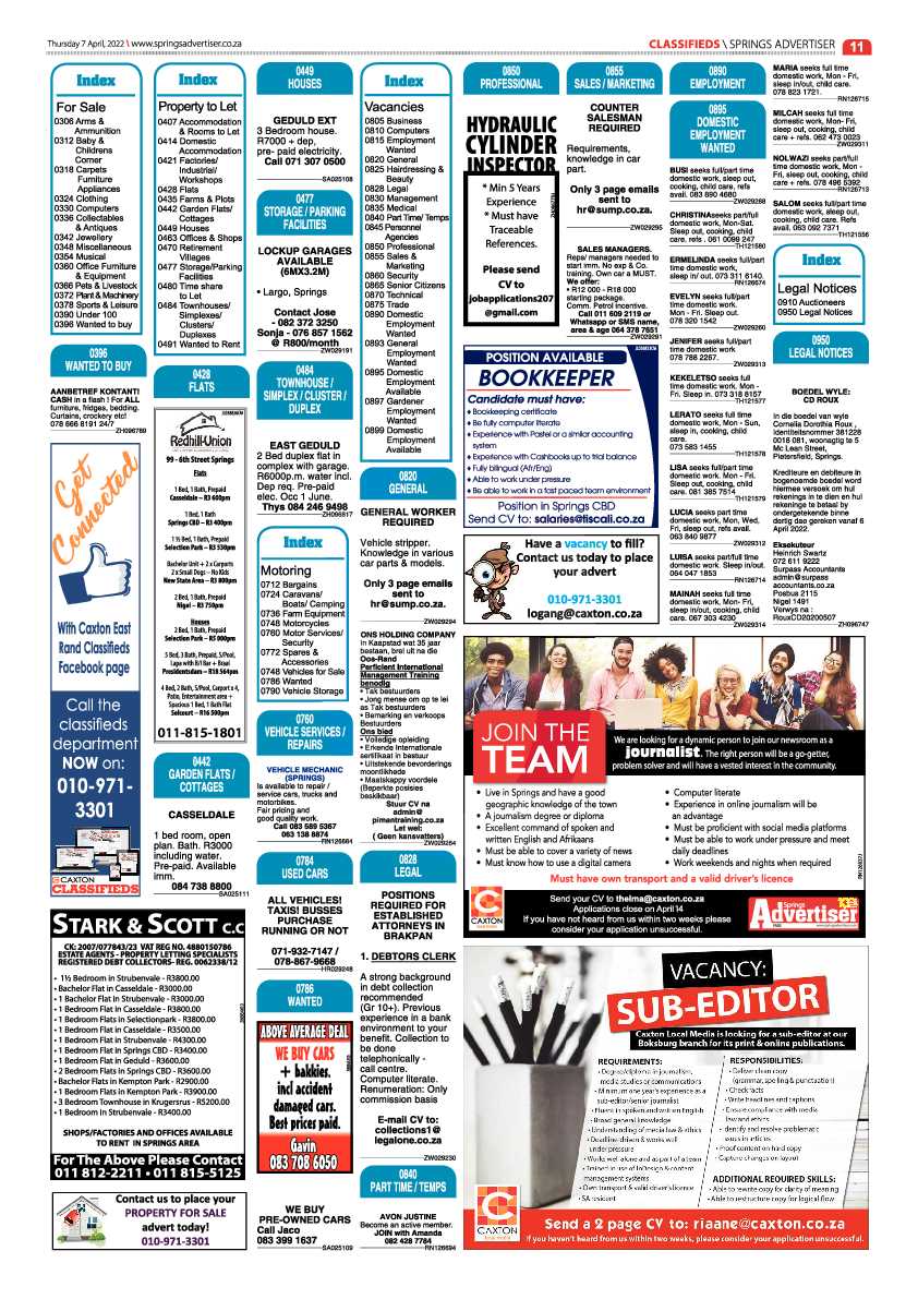 Springs Advertiser 7 April 2022 page 11