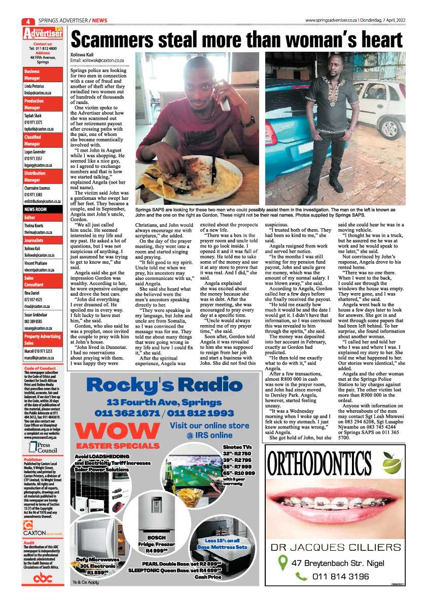 Springs Advertiser 7 April 2022 page 4