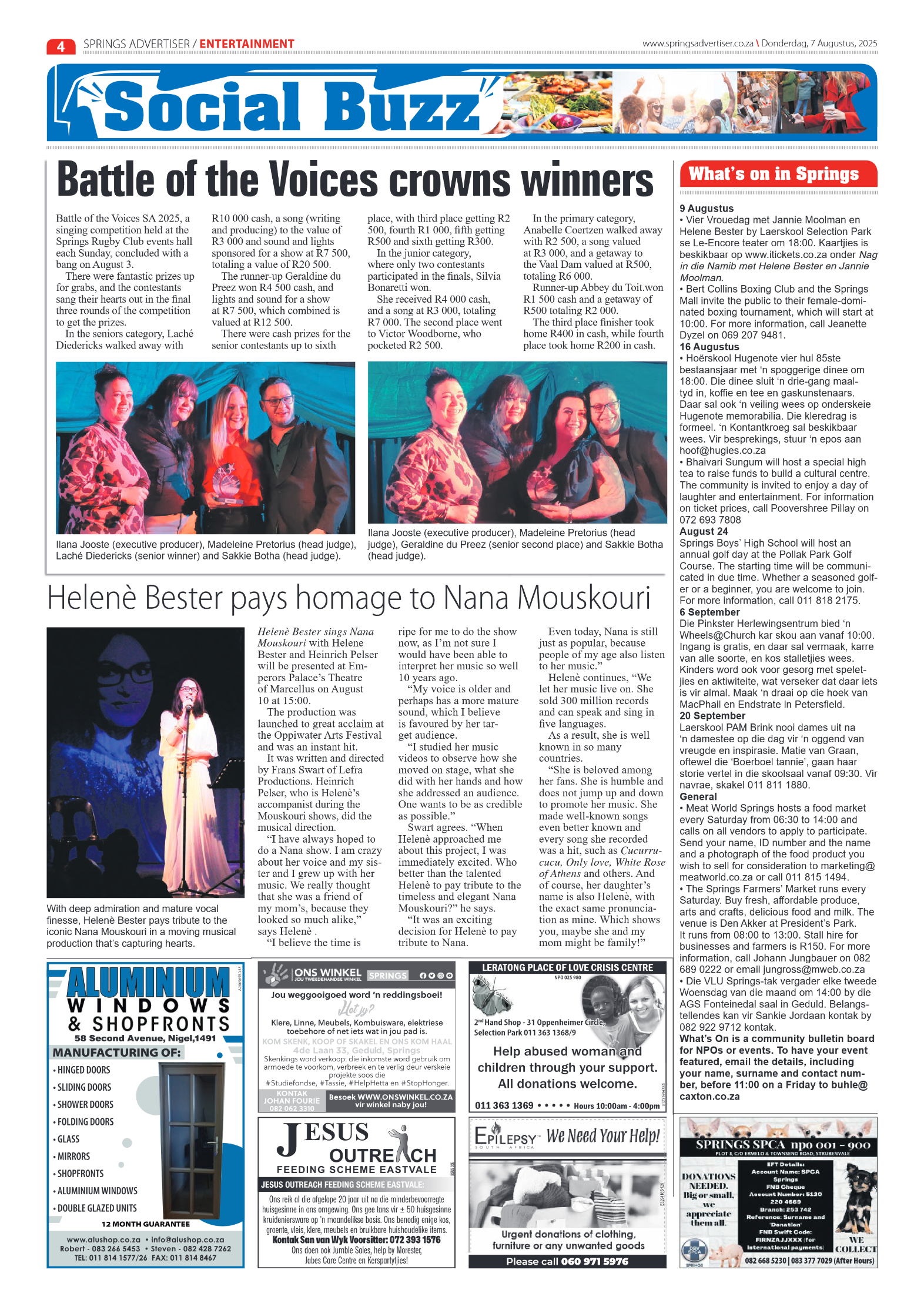 Springs Advertiser 7 August 2025 page 4