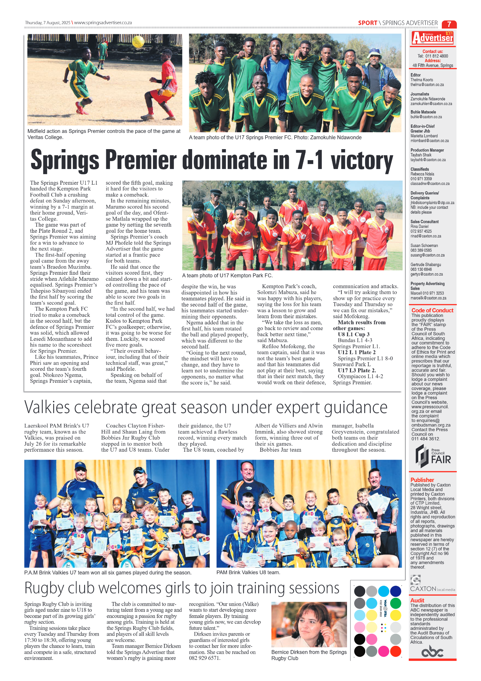 Springs Advertiser 7 August 2025 page 7
