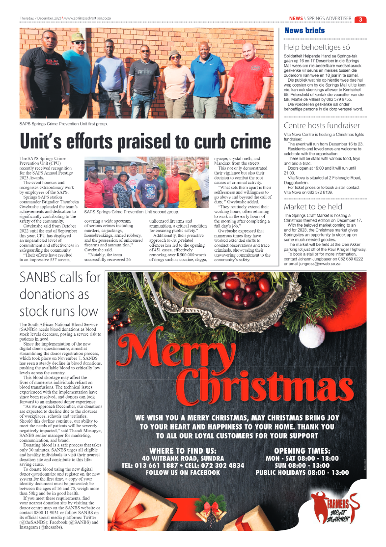 Springs Advertiser 7 December 2023 page 3