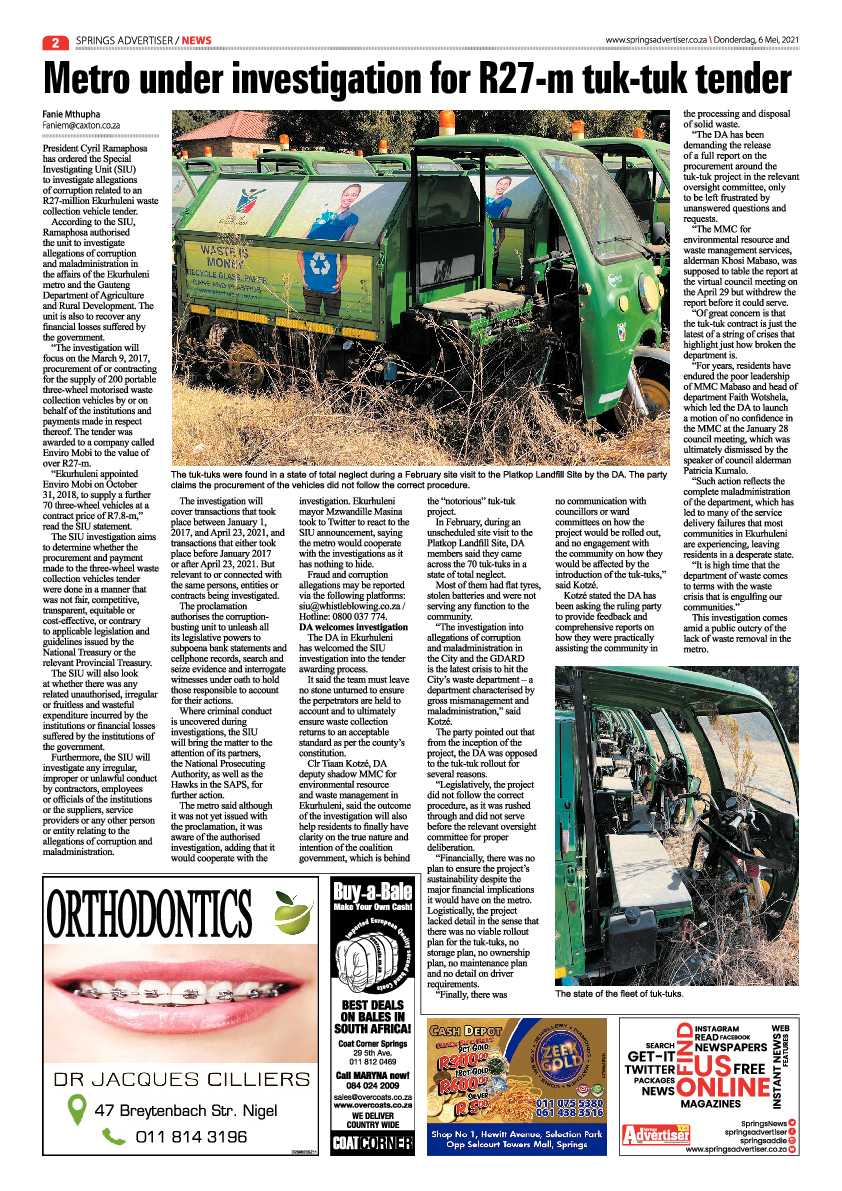 Springs Advertiser 7 May 2021 page 2