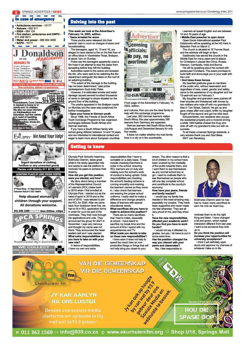 Springs Advertiser 7 May 2021 page 6