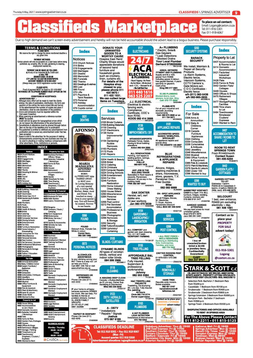 Springs Advertiser 7 May 2021 page 9