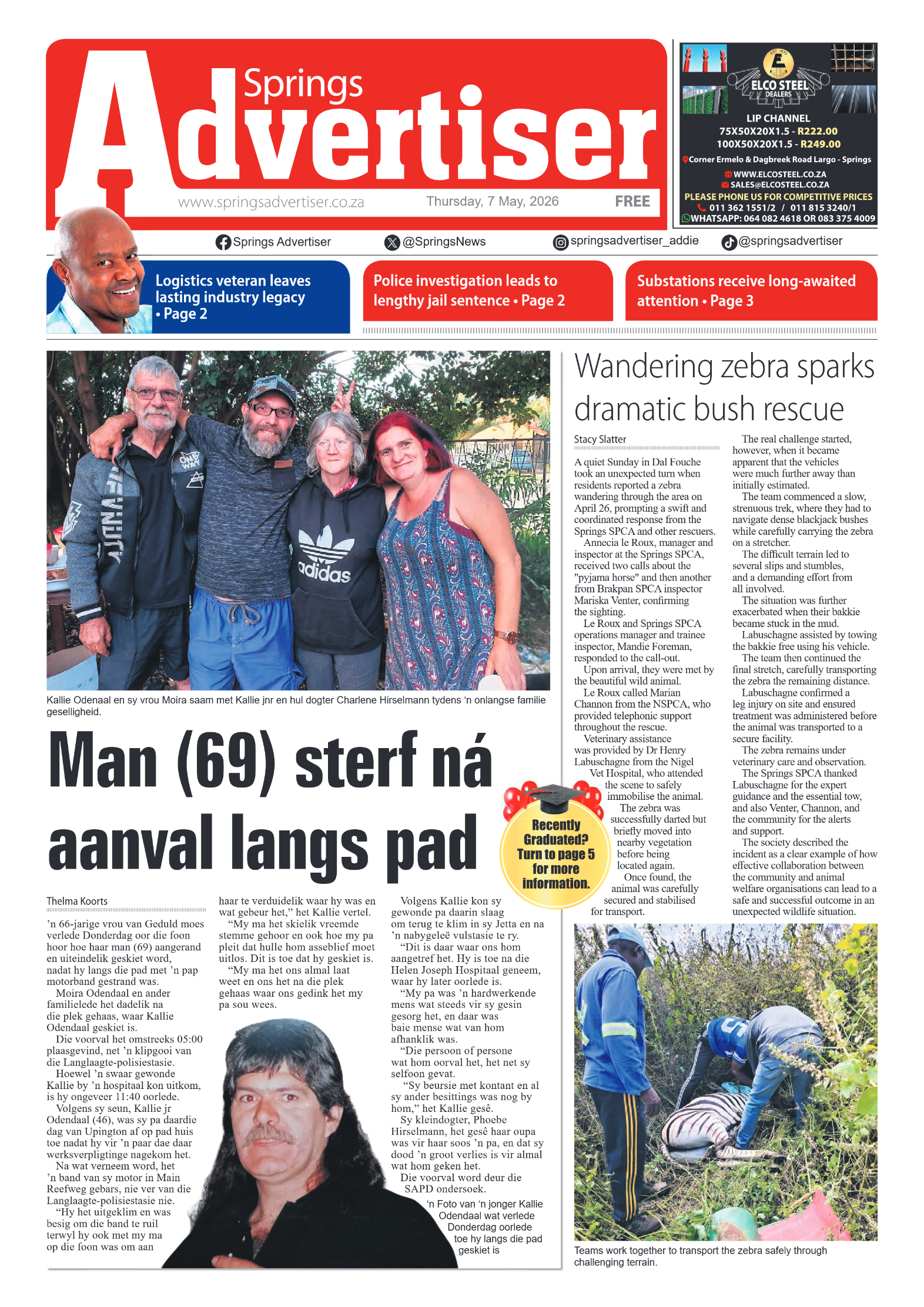 Springs Advertiser 7 May 2026 page 1