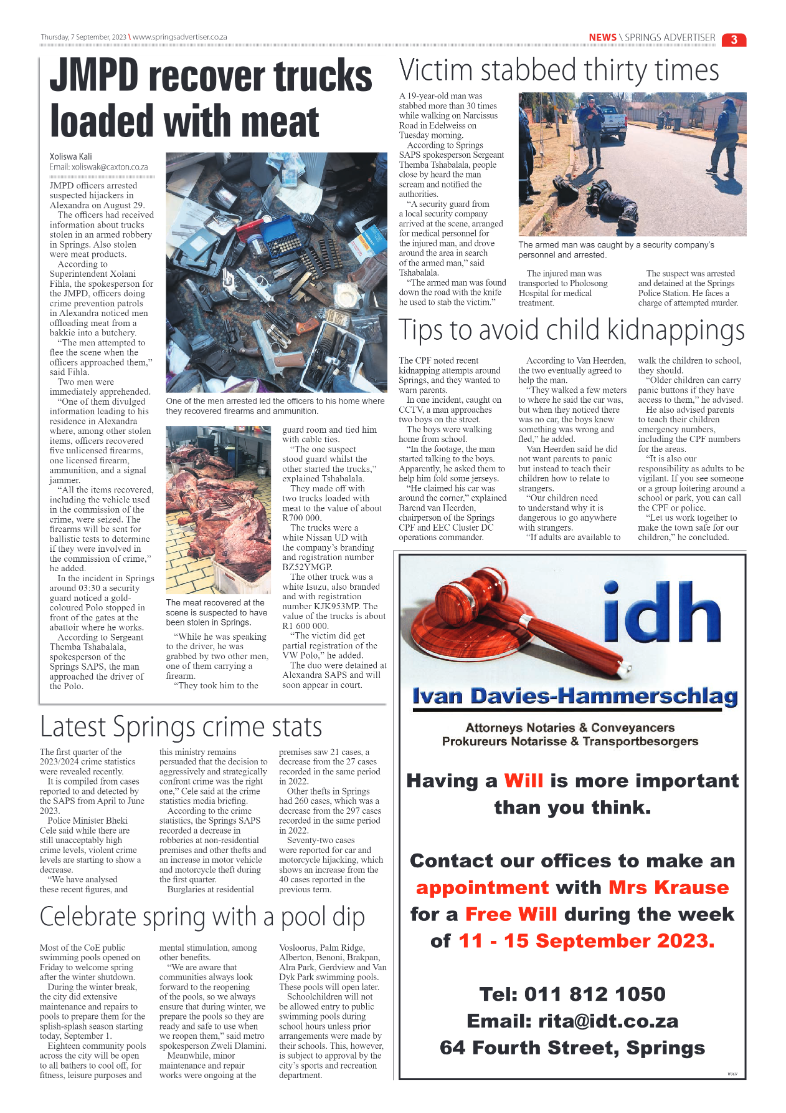 Springs Advertiser 7 September 2023 page 3