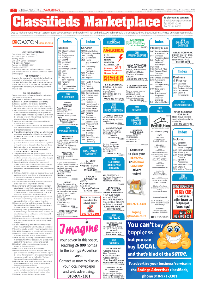Springs Advertiser 8 Dec 2022 page 6
