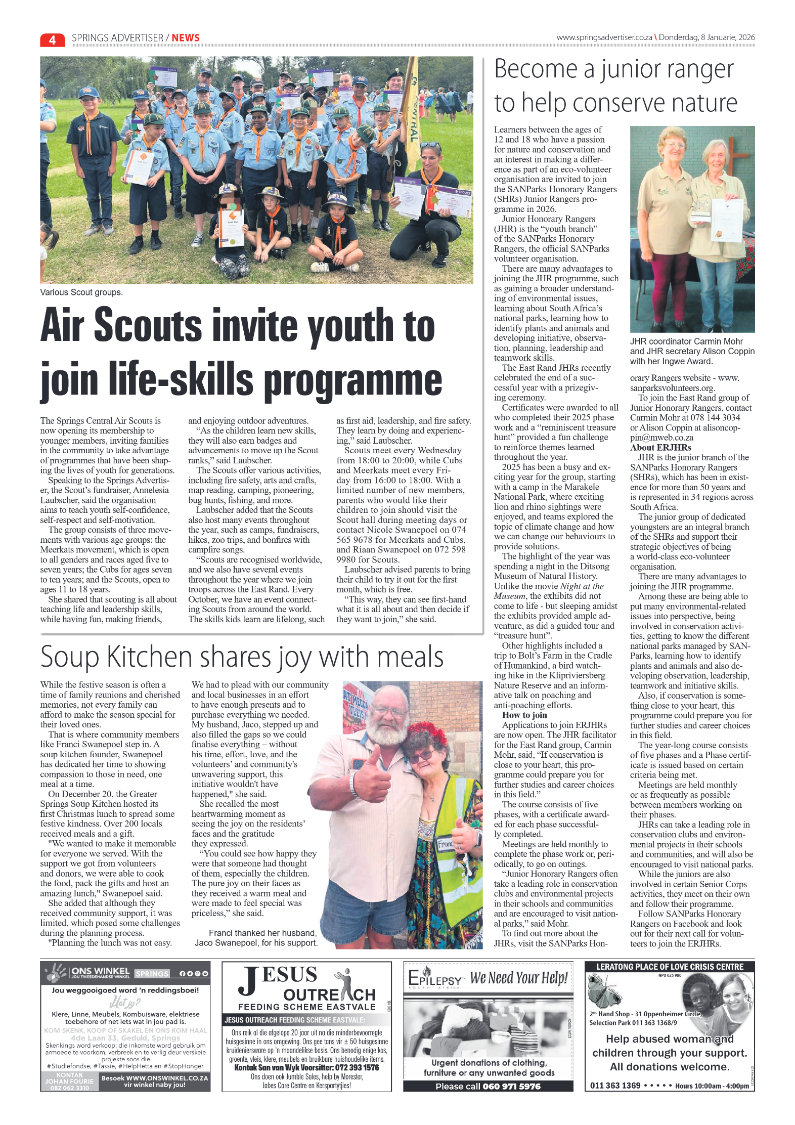 Springs Advertiser 8 January 2026 page 4