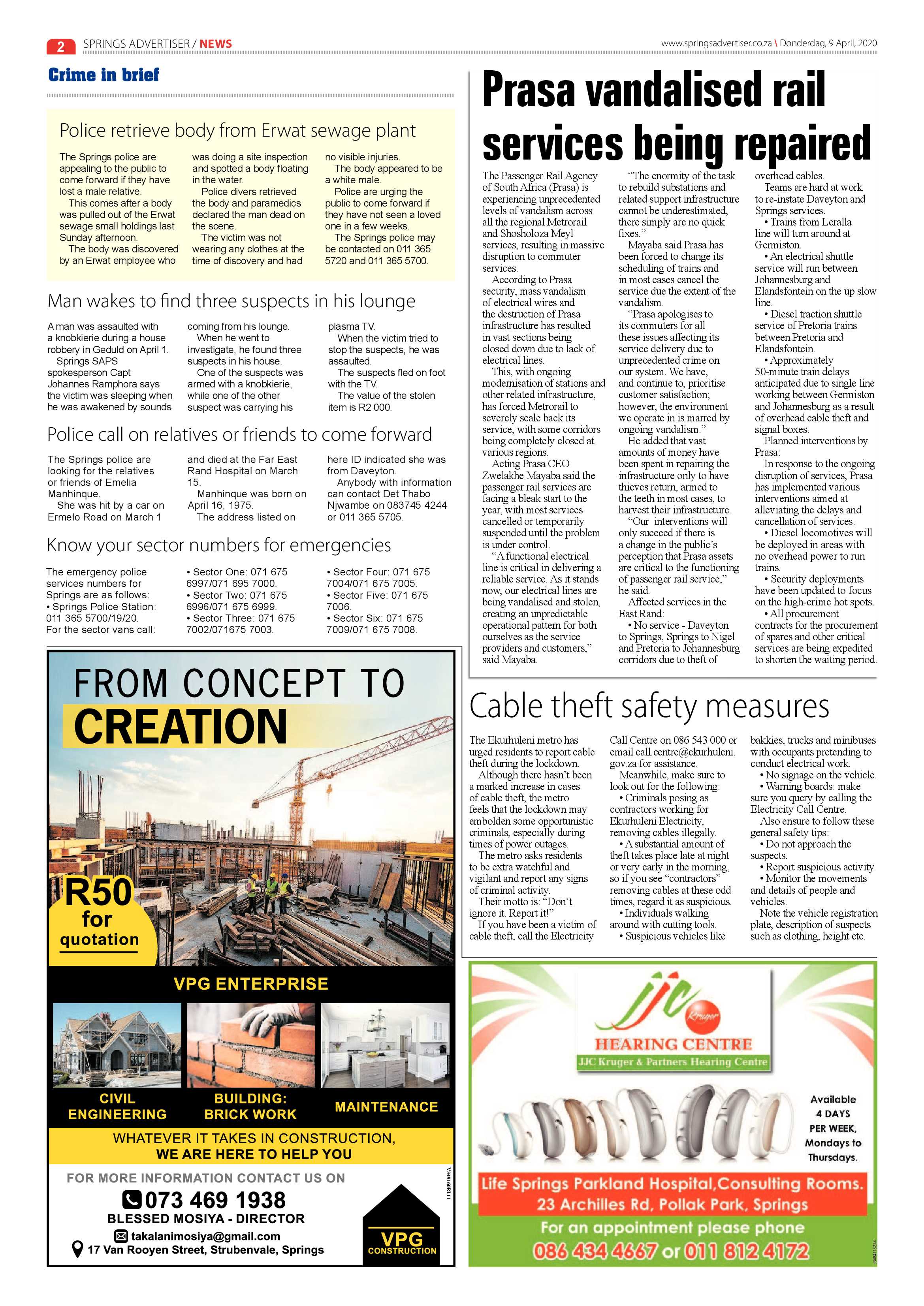 Springs Advertiser 9 April 2020 page 2