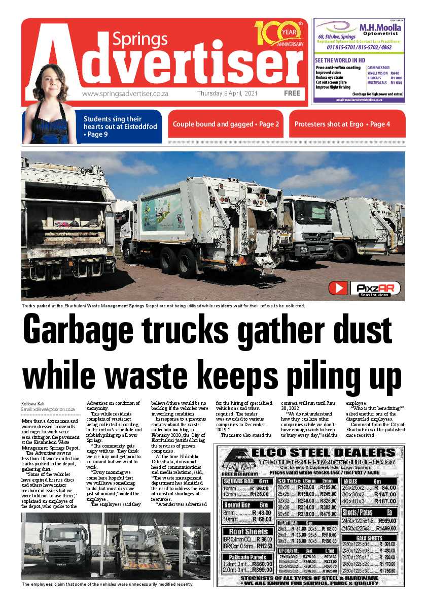 Springs Advertiser 9 April 2021 page 1