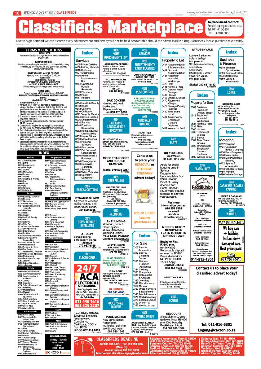 Springs Advertiser 9 April 2021 page 10