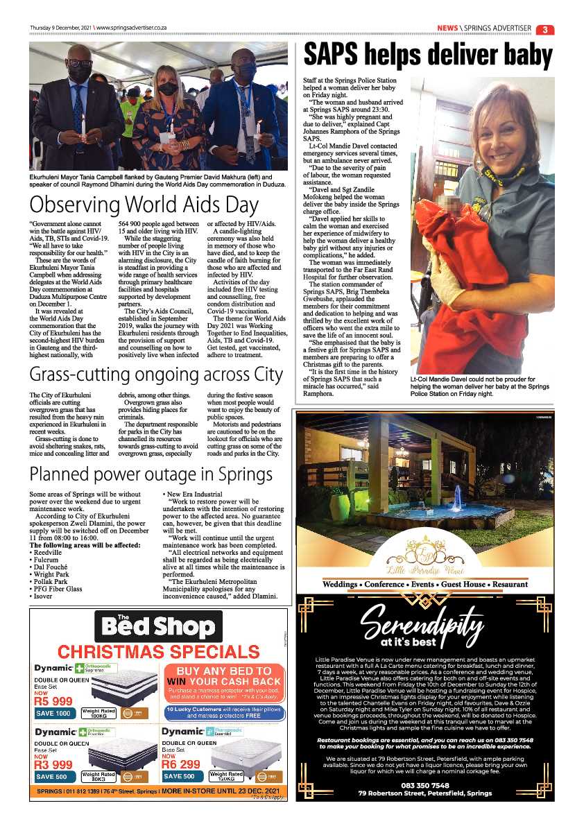 Springs Advertiser 9 December 2021 page 3