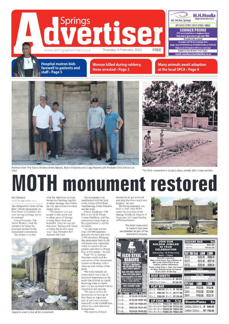 Springs Advertiser 9 February 2023 page 1