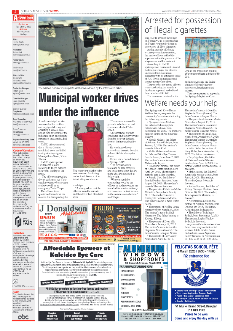 Springs Advertiser 9 February 2023 page 2