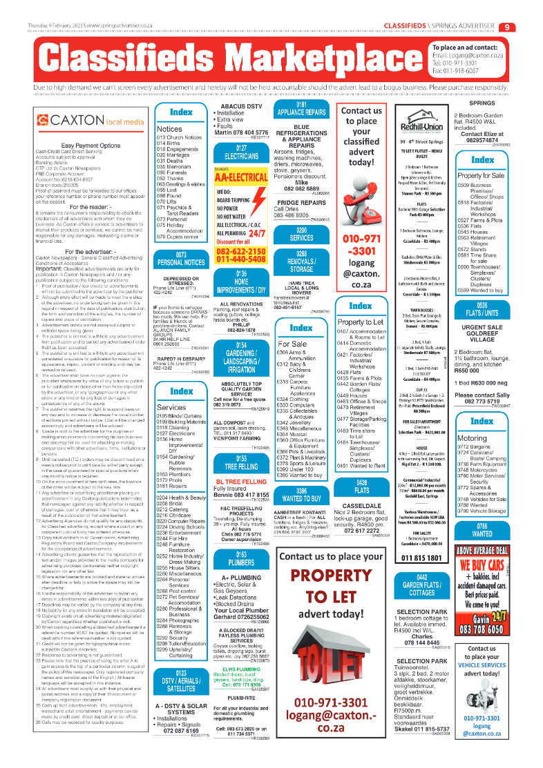 Springs Advertiser 9 February 2023 page 9