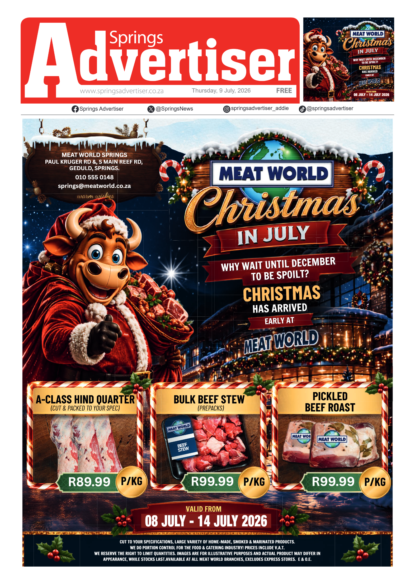 Springs Advertiser 9 July 2026 page 1