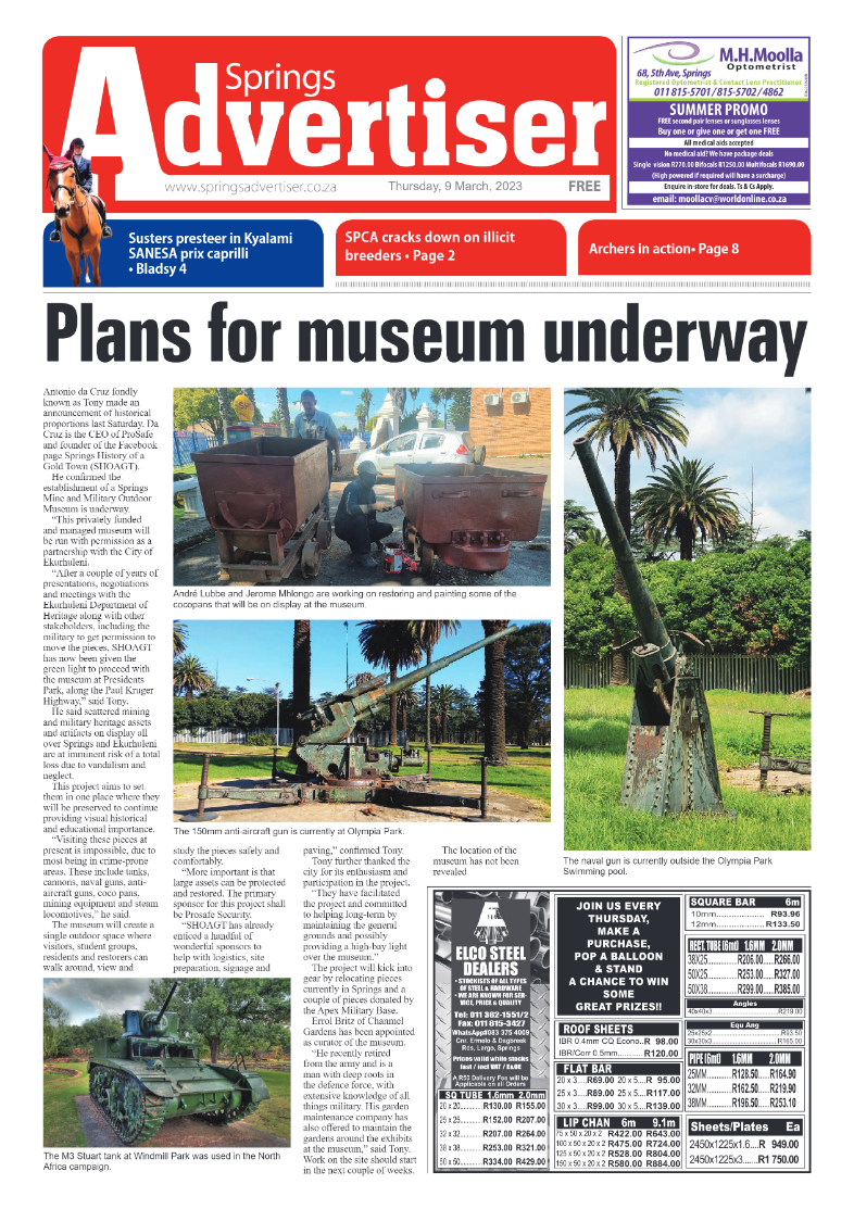 Springs Advertiser 9 March 2023 page 1