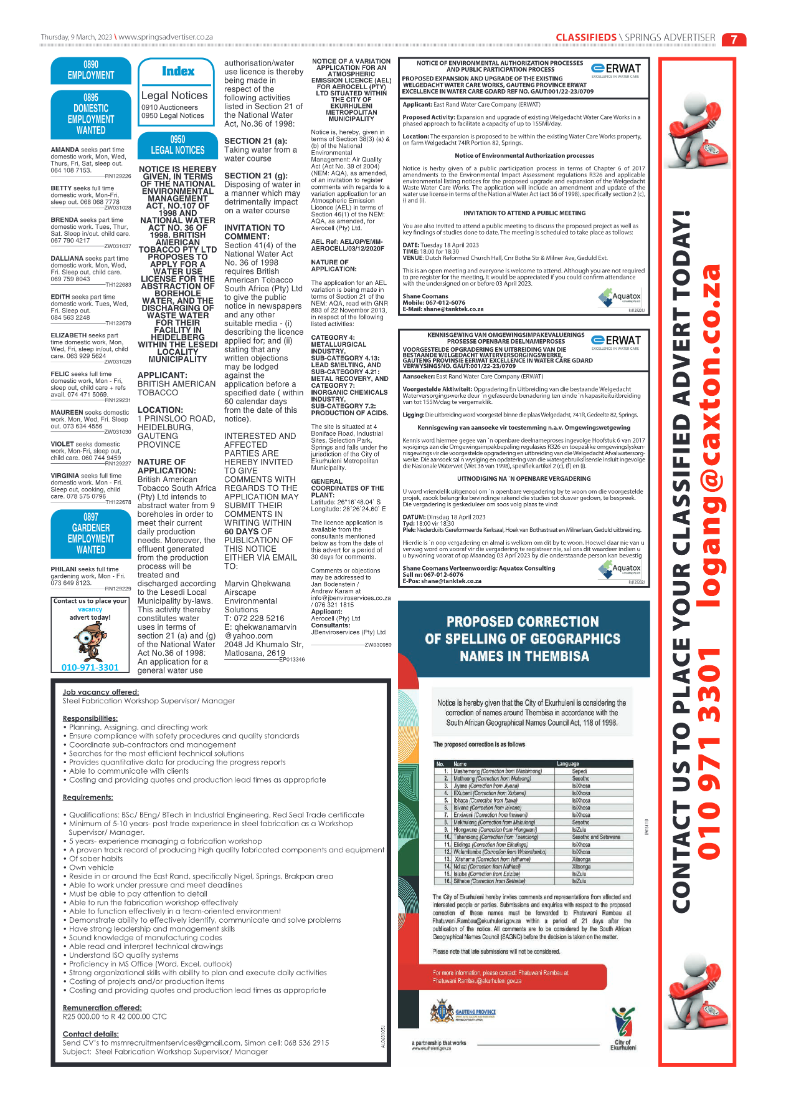 Springs Advertiser 9 March 2023 page 7