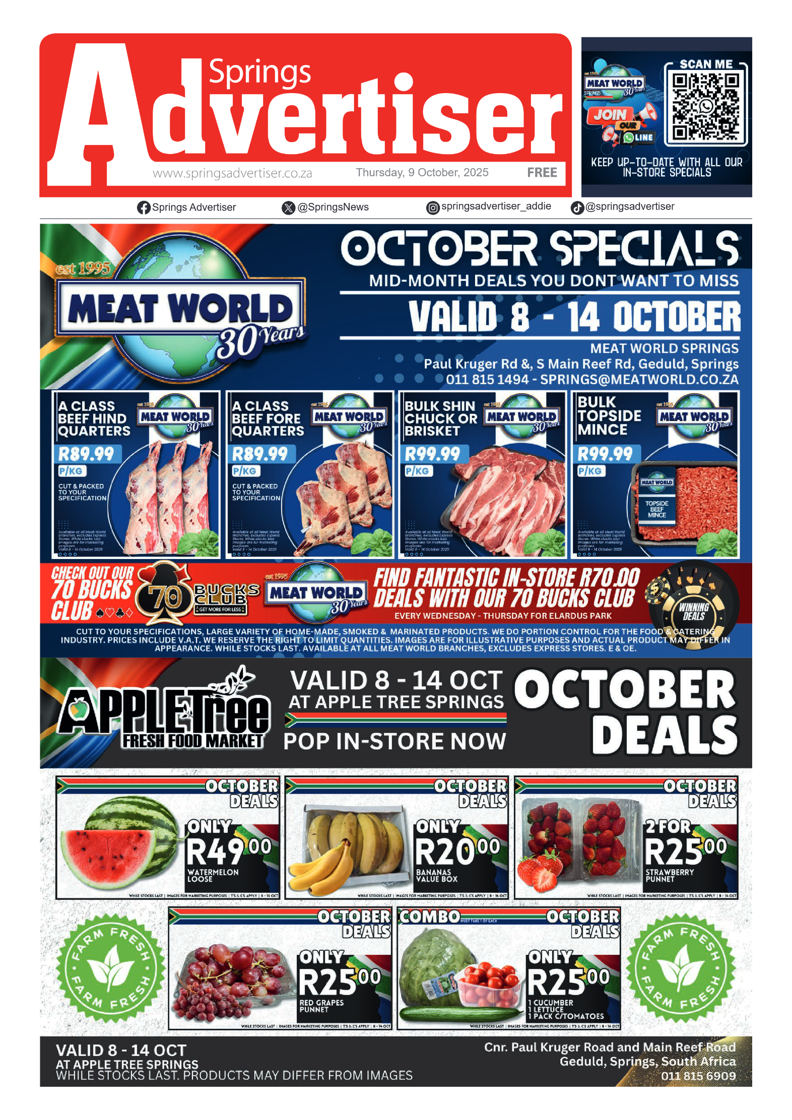 Springs Advertiser 9 October 2025 page 1