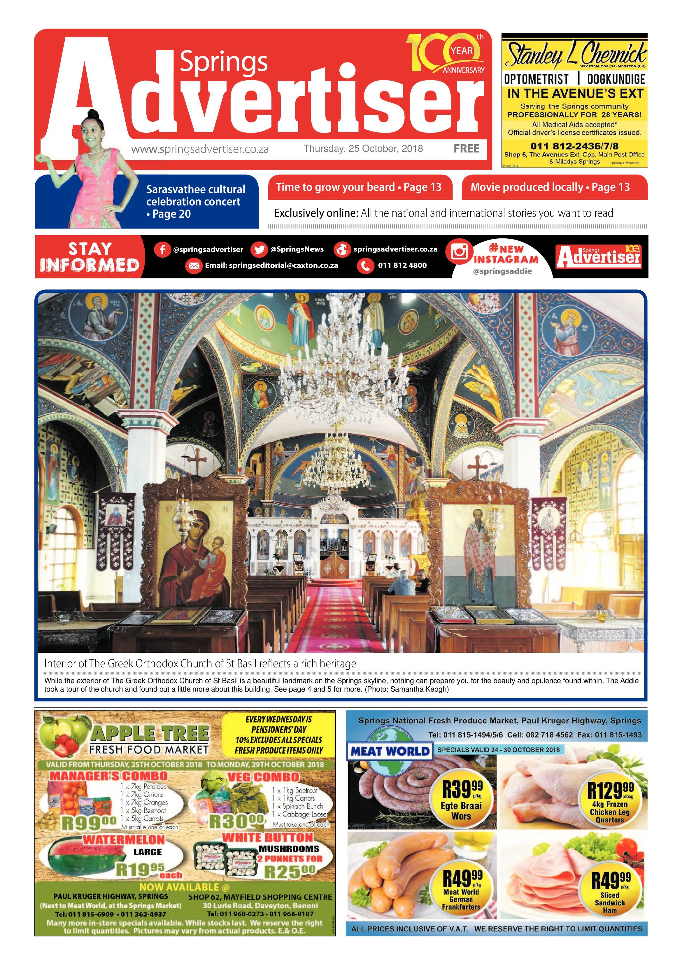 Springs advertiser 25 October 2018 page 1