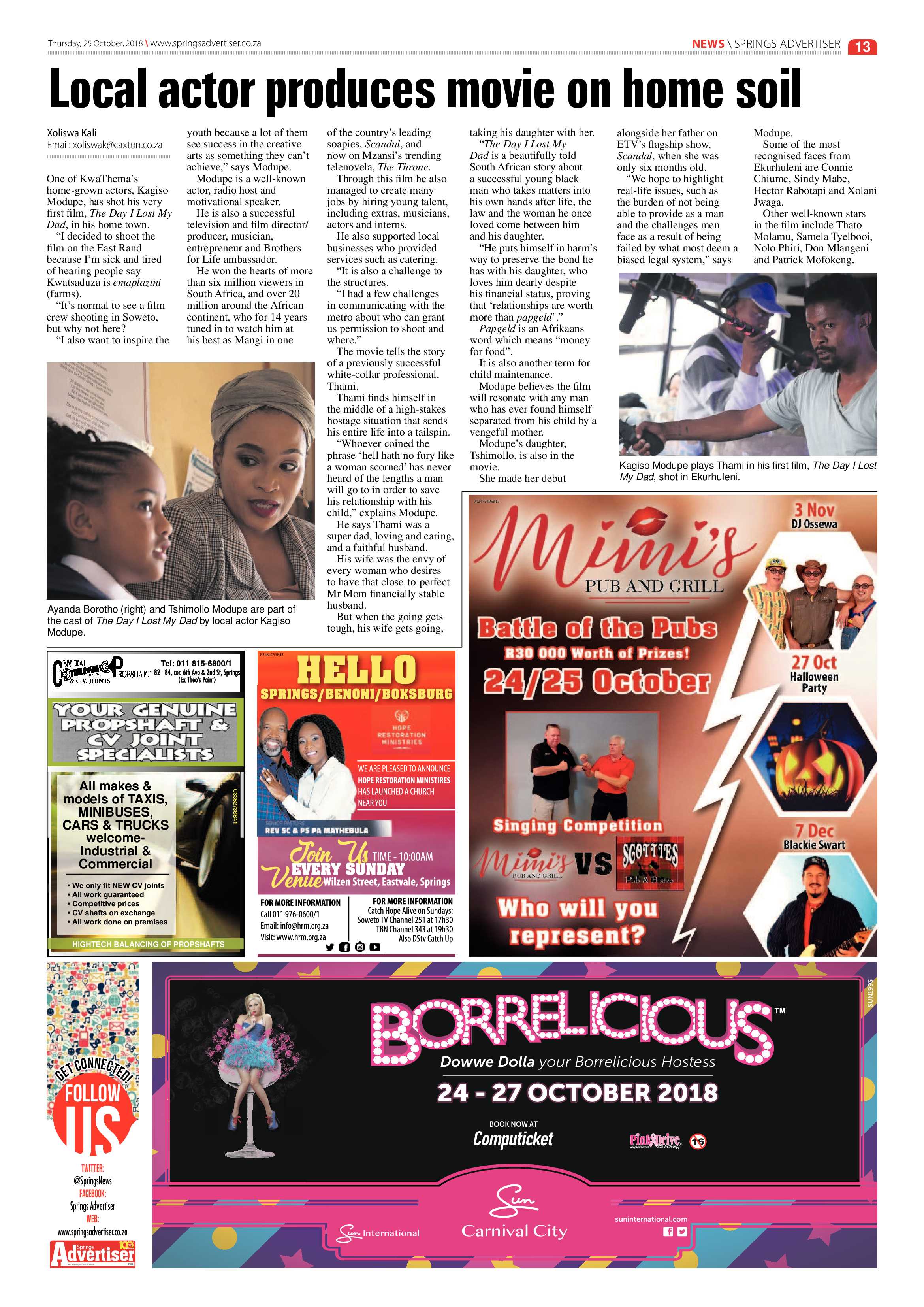 Springs advertiser 25 October 2018 page 13