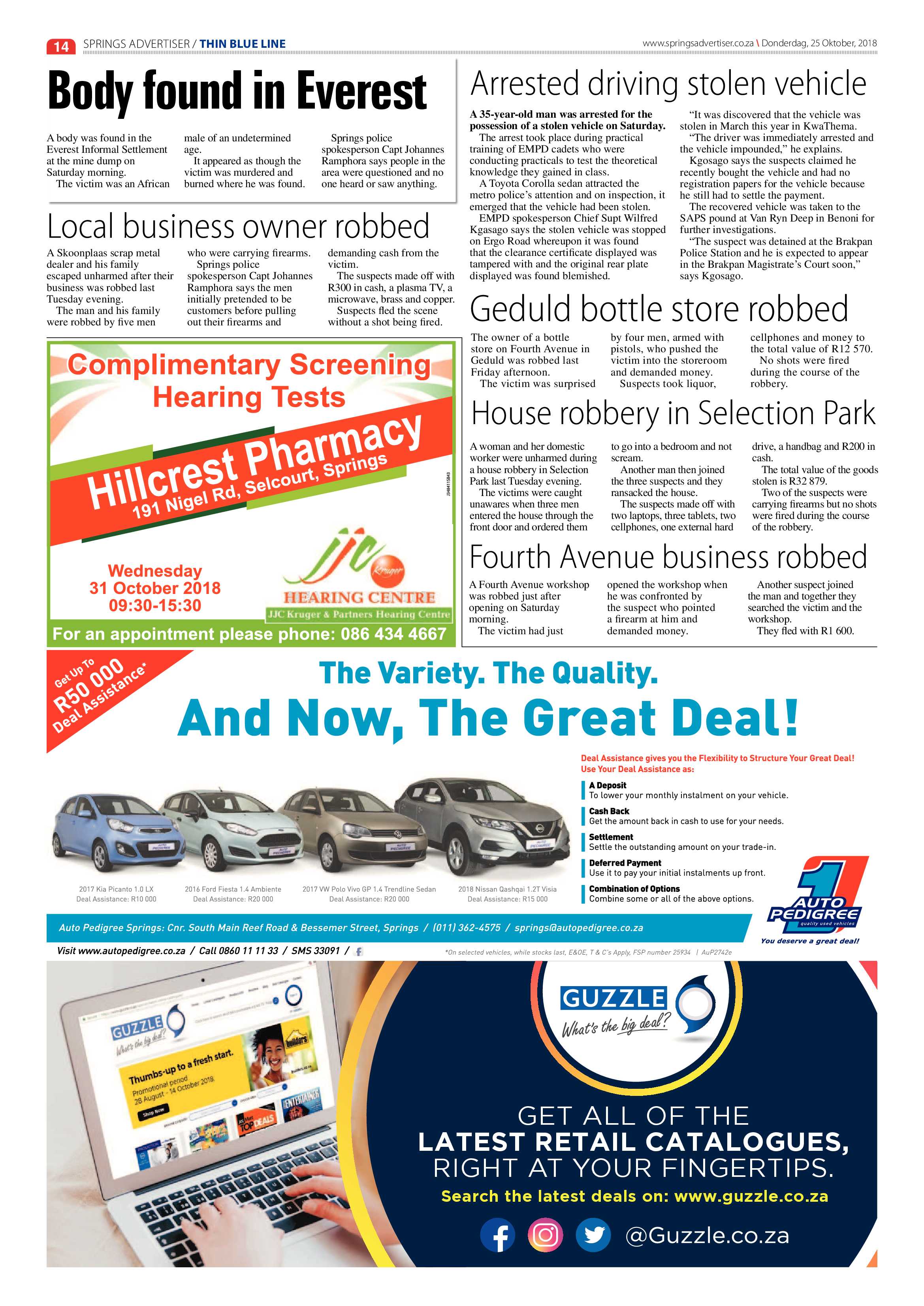 Springs advertiser 25 October 2018 page 14