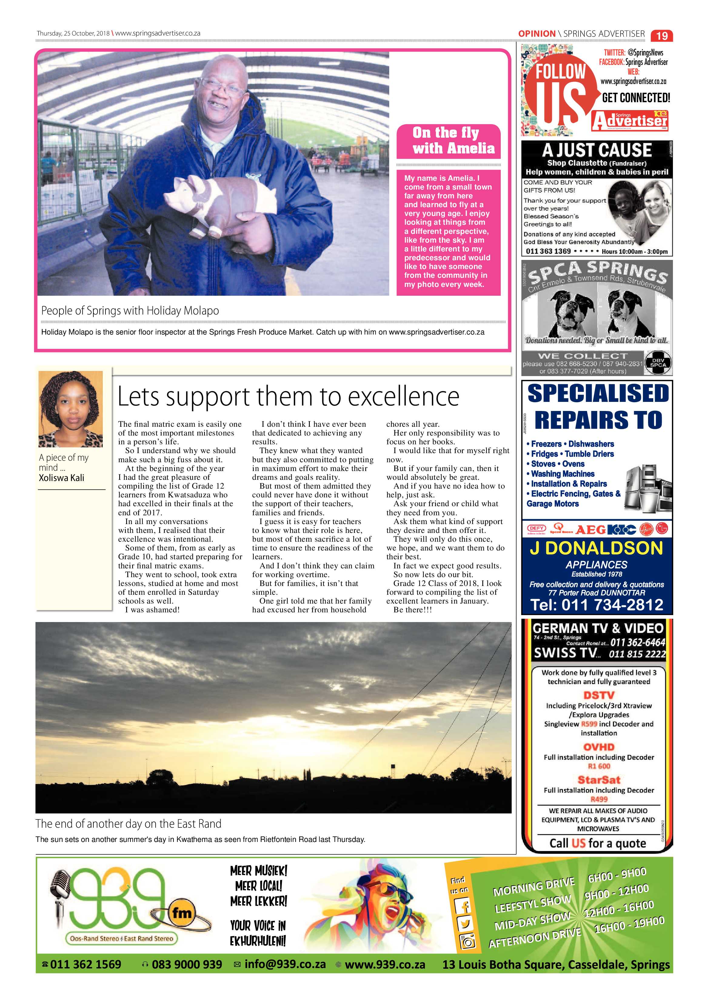 Springs advertiser 25 October 2018 page 19