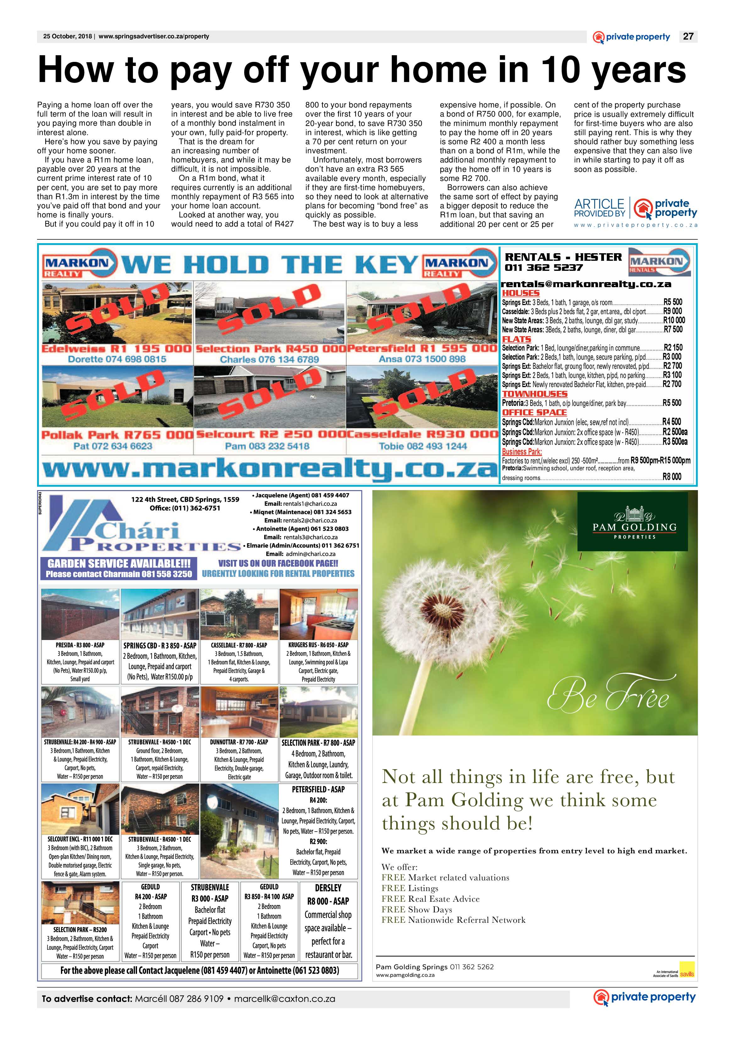 Springs advertiser 25 October 2018 page 27