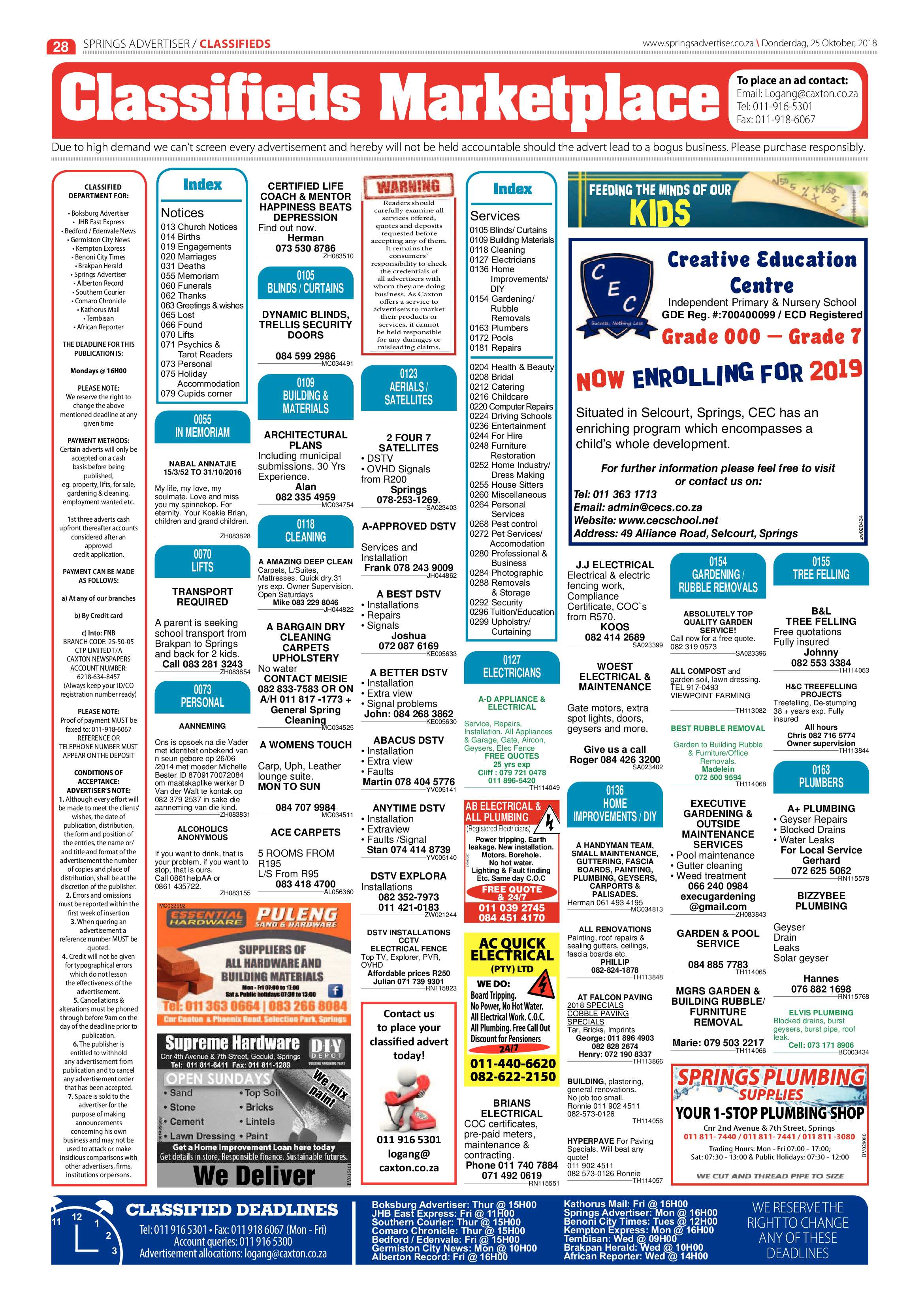 Springs advertiser 25 October 2018 page 28