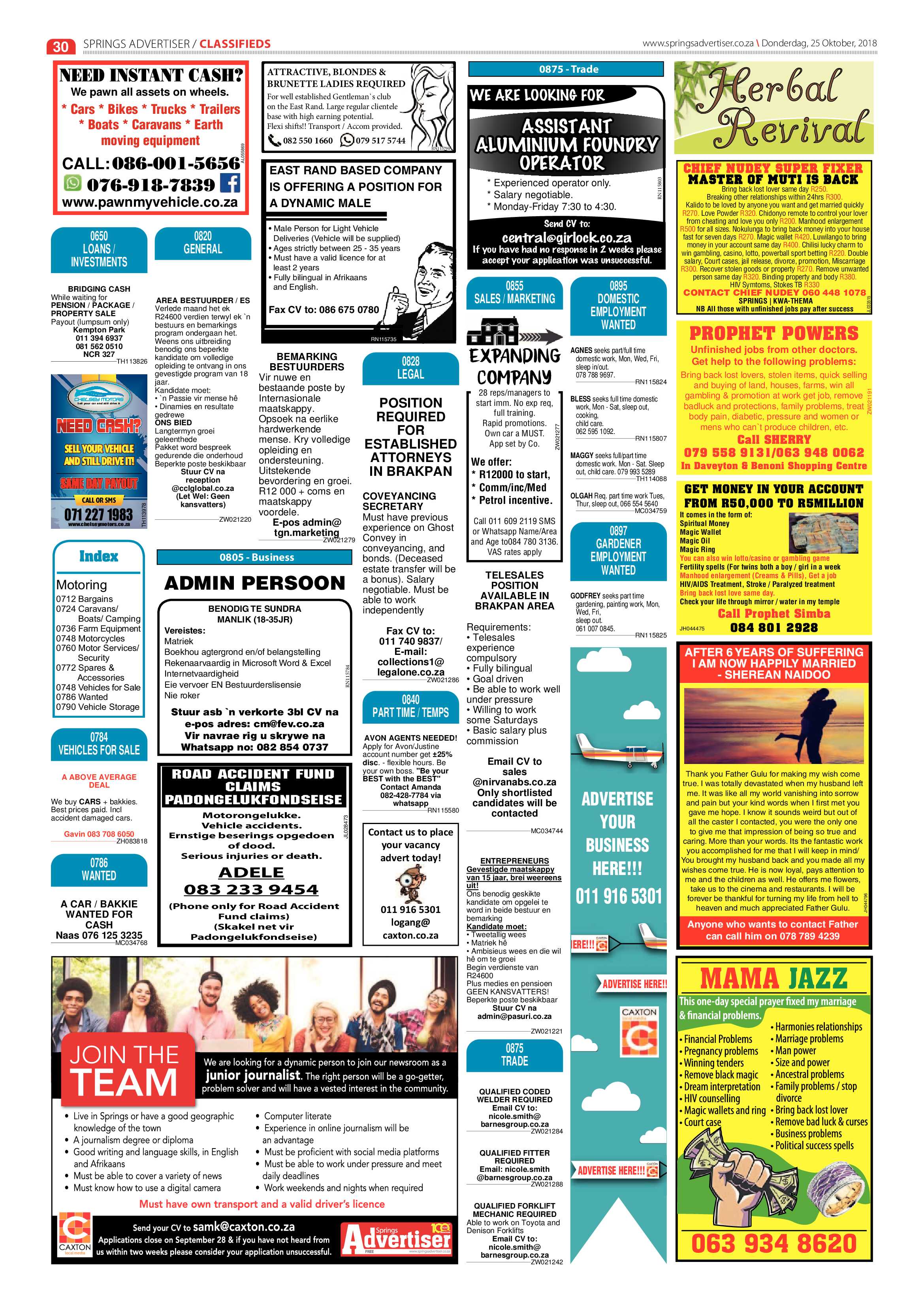 Springs advertiser 25 October 2018 page 30